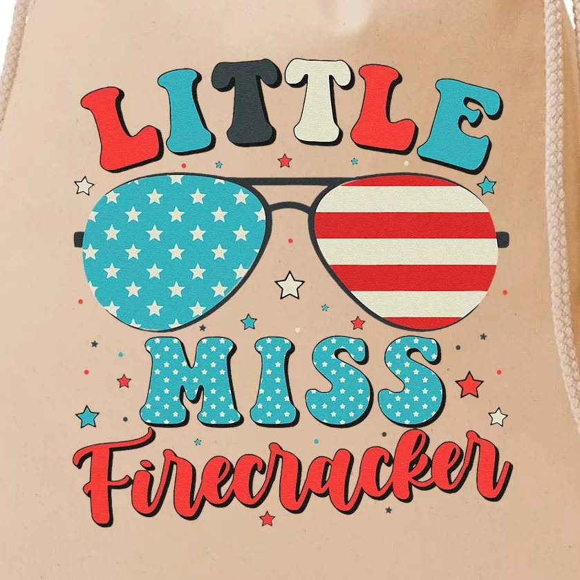 Little Miss Firecracker 4th Of July Drawstring Bag