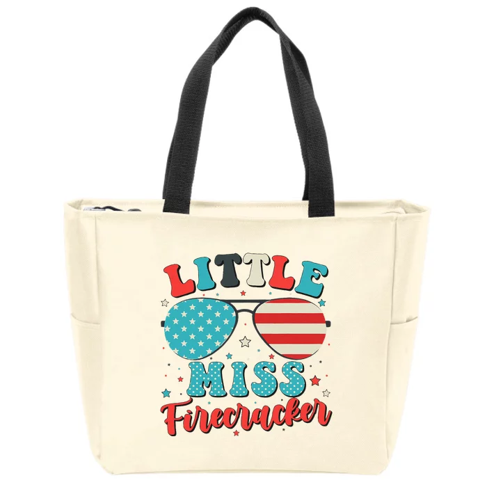 Little Miss Firecracker 4th Of July Zip Tote Bag