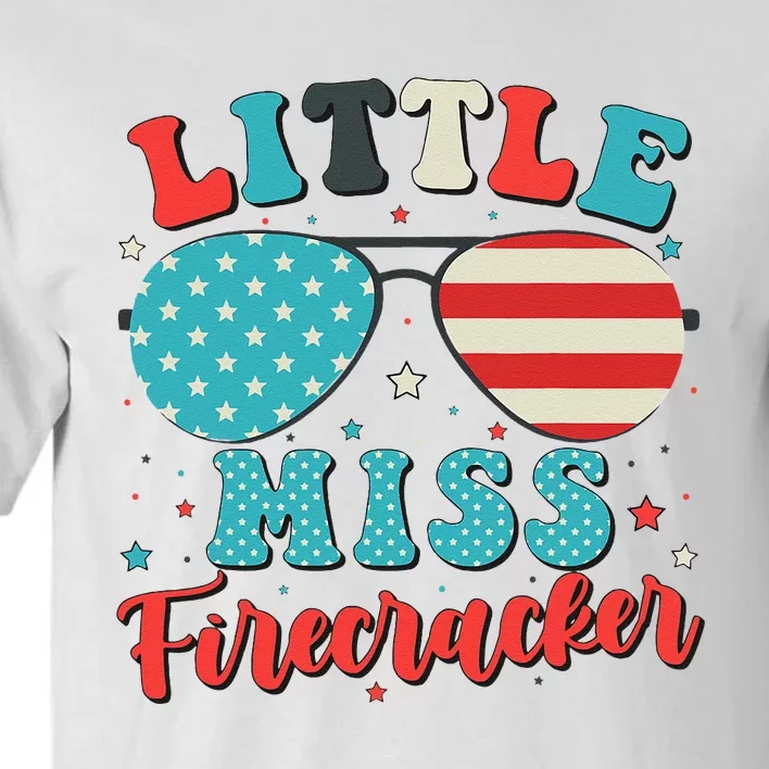 Little Miss Firecracker 4th Of July Tall T-Shirt