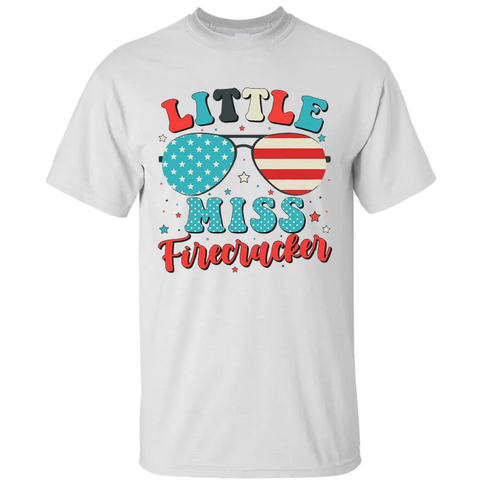 Little Miss Firecracker 4th Of July Tall T-Shirt