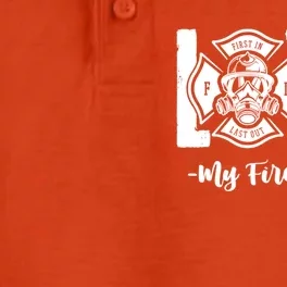 Love My Firefighter Fire Wife Friend Couple Pun Gift Dry Zone Grid Performance Polo