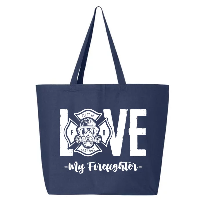 Love My Firefighter Fire Wife Friend Couple Pun Gift 25L Jumbo Tote