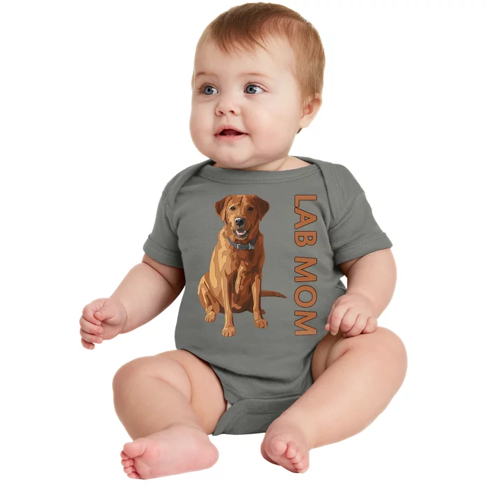 Lab Mom Fox Red Labrador Retriever Gift For Dog Lover Baby Bodysuit