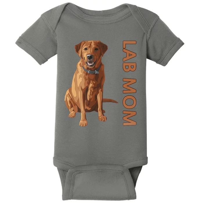 Lab Mom Fox Red Labrador Retriever Gift For Dog Lover Baby Bodysuit