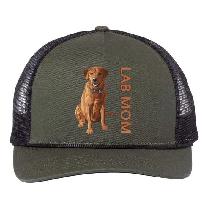 Lab Mom Fox Red Labrador Retriever Gift For Dog Lover Retro Rope Trucker Hat Cap