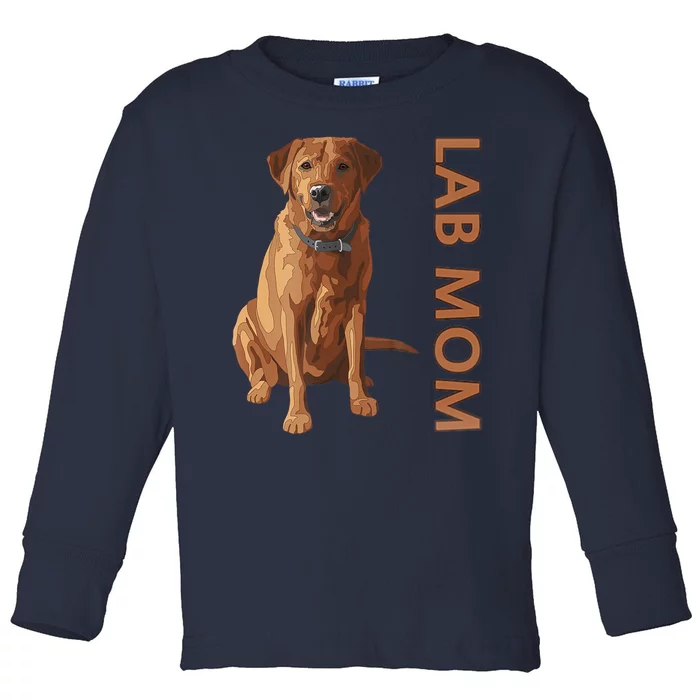 Lab Mom Fox Red Labrador Retriever Gift For Dog Lover Toddler Long Sleeve Shirt