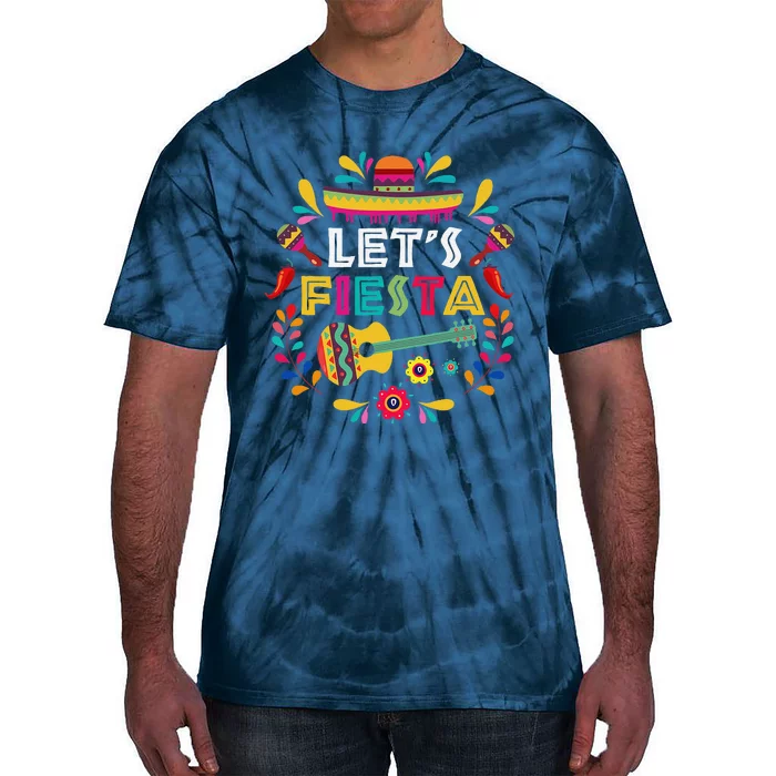 Lets Mexican Fiesta Cinco De Mayo Party Colourful Guitar Fun Tie-Dye T-Shirt