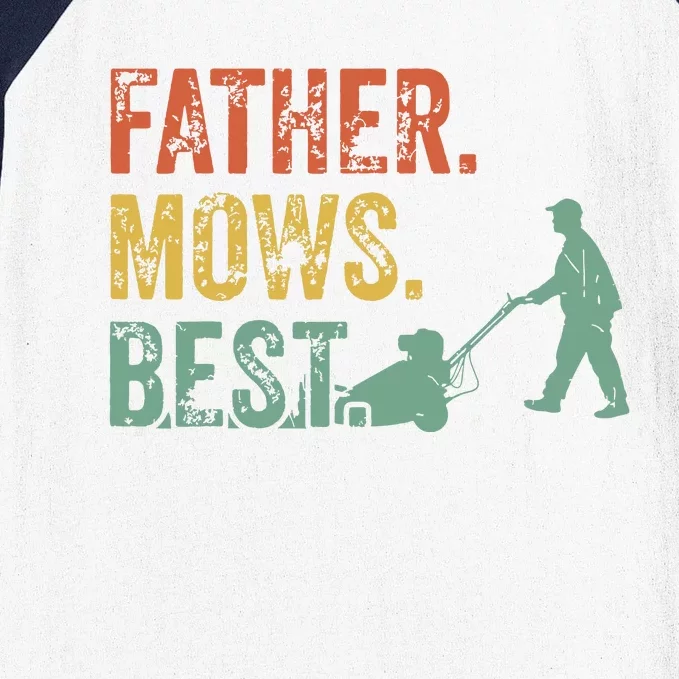 Lawn Mowing Father Day Mows Best Mower Gift Gardening Dad Baseball Sleeve Shirt