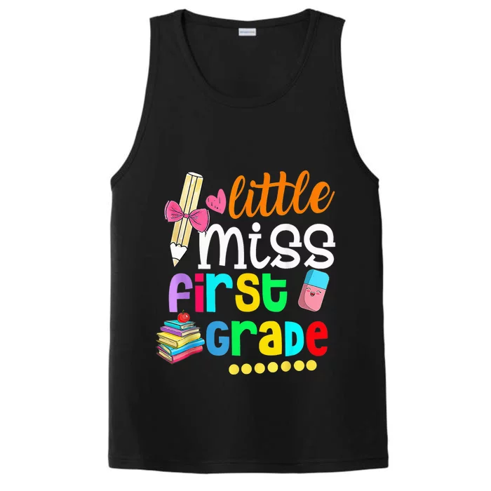 Little Miss First Grade Shirt Back To School 1st Grader Performance Tank