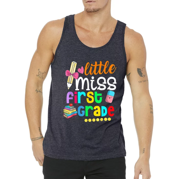 Little Miss First Grade Shirt Back To School 1st Grader Tank Top