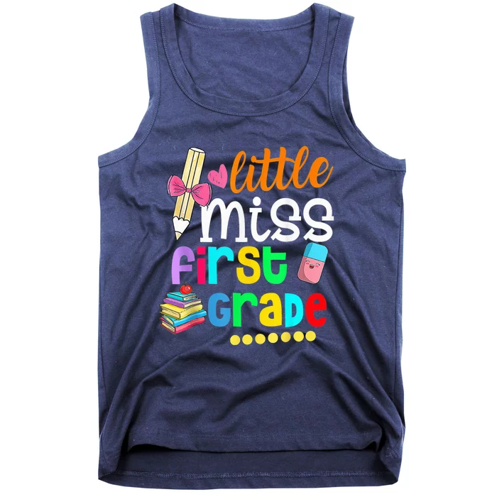 Little Miss First Grade Shirt Back To School 1st Grader Tank Top