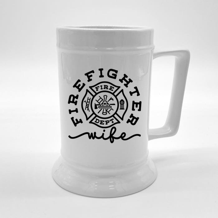 Love My Firefighter Quote For Fire Wife Mom Friend Gift Front & Back Beer Stein