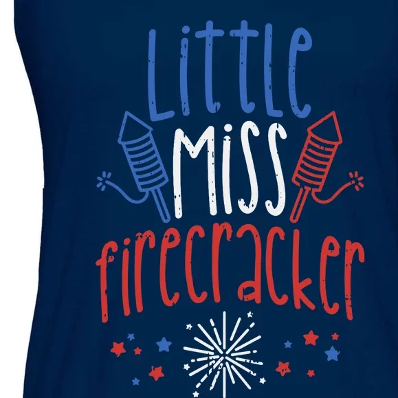 Little Miss Firecracker Funny 4th Of July Pride Girl Gift Ladies Essential Flowy Tank