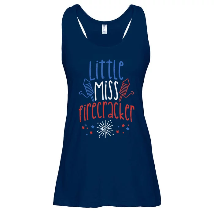 Little Miss Firecracker Funny 4th Of July Pride Girl Gift Ladies Essential Flowy Tank