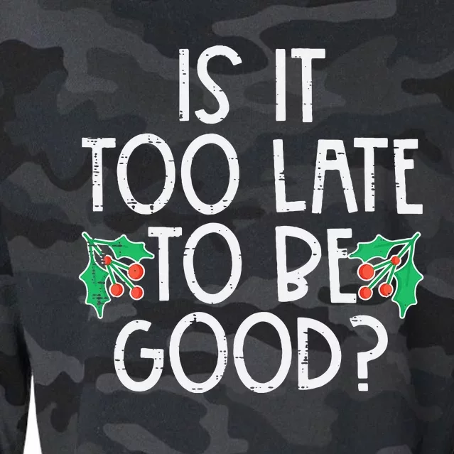 Last Minute Funny Christmas Xmas Gift Cropped Pullover Crew