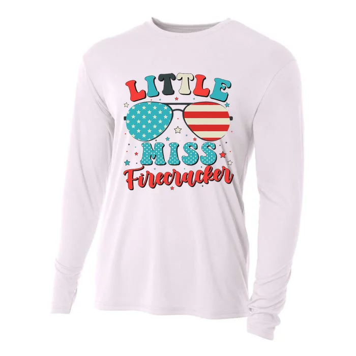 Little Miss Firecracker 4th of July Cooling Performance Long Sleeve Crew