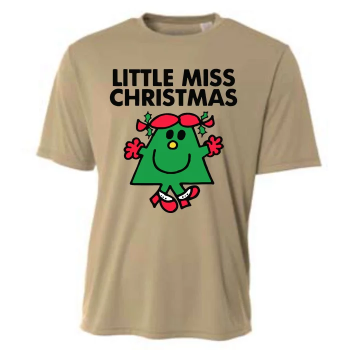 Little Miss Festive Christmas Xmas Holiday Cooling Performance Crew T-Shirt