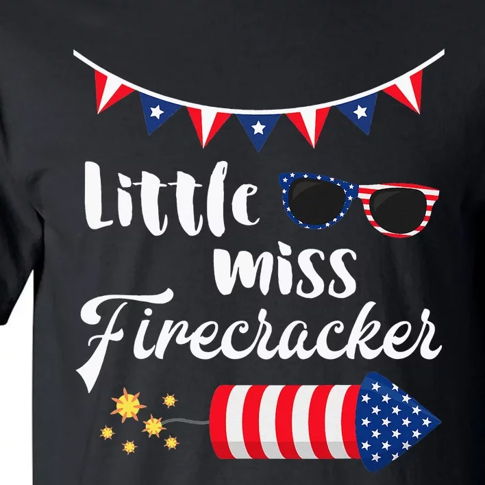 Little Miss Firecracker 4th Of July Tall T-Shirt