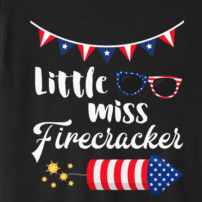 Little Miss Firecracker 4th Of July ChromaSoft Performance T-Shirt