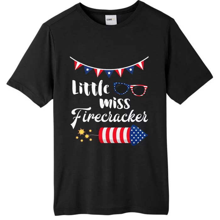 Little Miss Firecracker 4th Of July ChromaSoft Performance T-Shirt