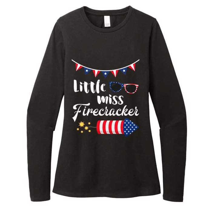 Little Miss Firecracker 4th Of July Womens CVC Long Sleeve Shirt