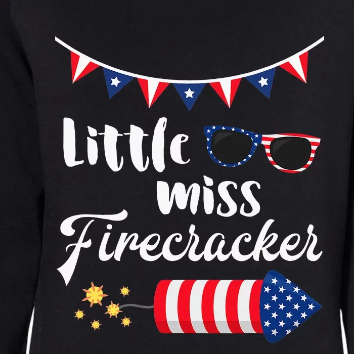 Little Miss Firecracker 4th Of July Womens California Wash Sweatshirt