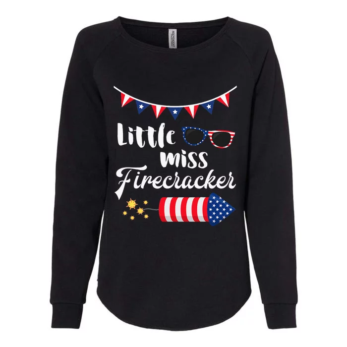 Little Miss Firecracker 4th Of July Womens California Wash Sweatshirt