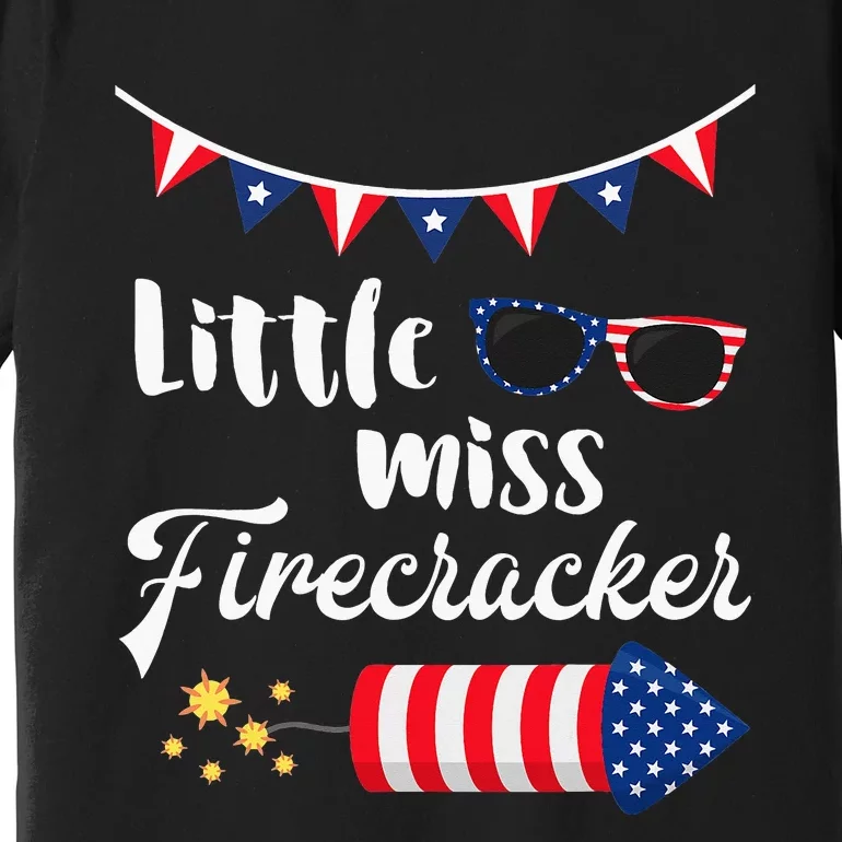 Little Miss Firecracker 4th Of July Premium T-Shirt