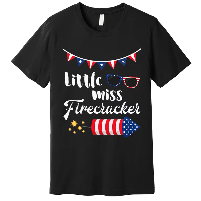 Little Miss Firecracker 4th Of July Premium T-Shirt