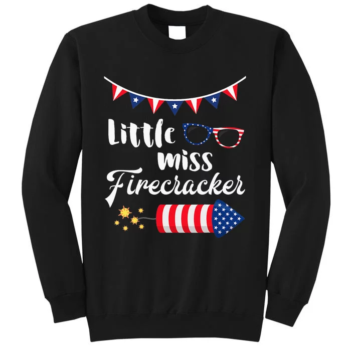 Little Miss Firecracker 4th Of July Tall Sweatshirt