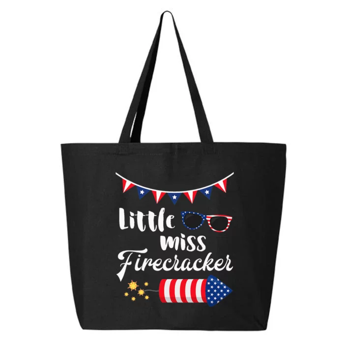 Little Miss Firecracker 4th Of July 25L Jumbo Tote