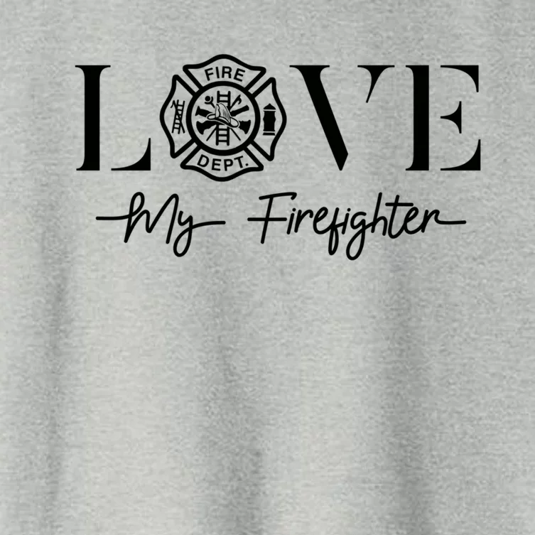 Love My Firefighter Wife Friend Gift Women's Crop Top Tee