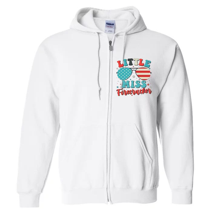 Little Miss Firecracker 4th of July Full Zip Hoodie