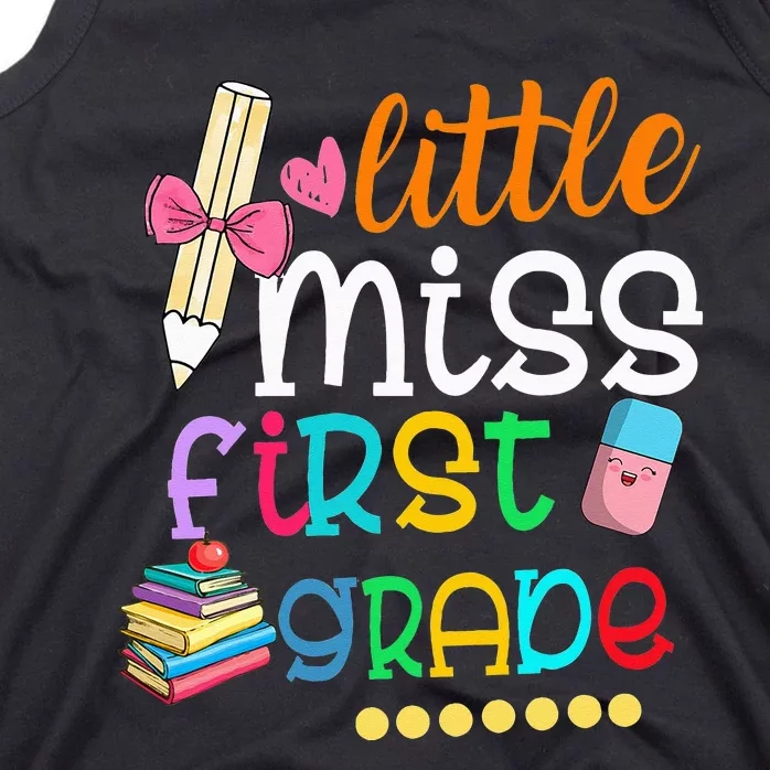 Little Miss First Grade Back To School 1st Grader Tank Top