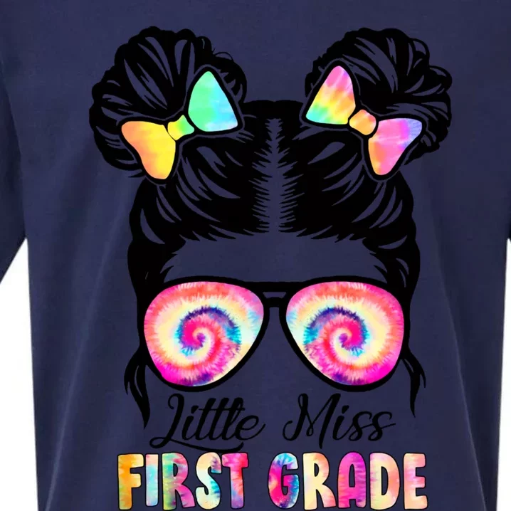 Little Miss First Grade Girls Back To School 1st Grade Sueded Cloud Jersey T-Shirt