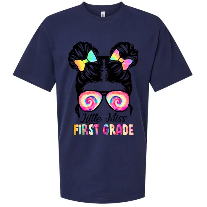 Little Miss First Grade Girls Back To School 1st Grade Sueded Cloud Jersey T-Shirt