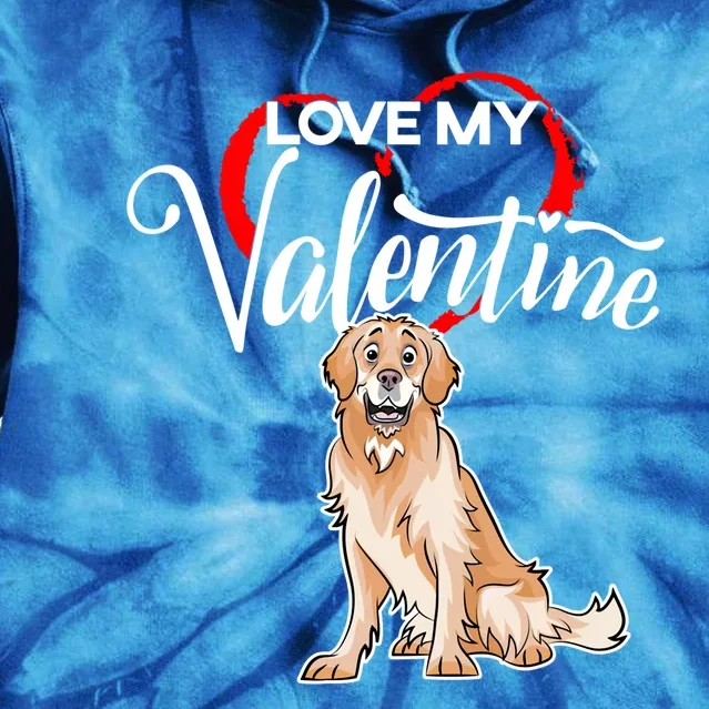 Love My Golden Retriever Dog Valentine's Day Gift Tie Dye Hoodie