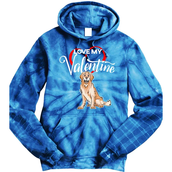 Love My Golden Retriever Dog Valentine's Day Gift Tie Dye Hoodie