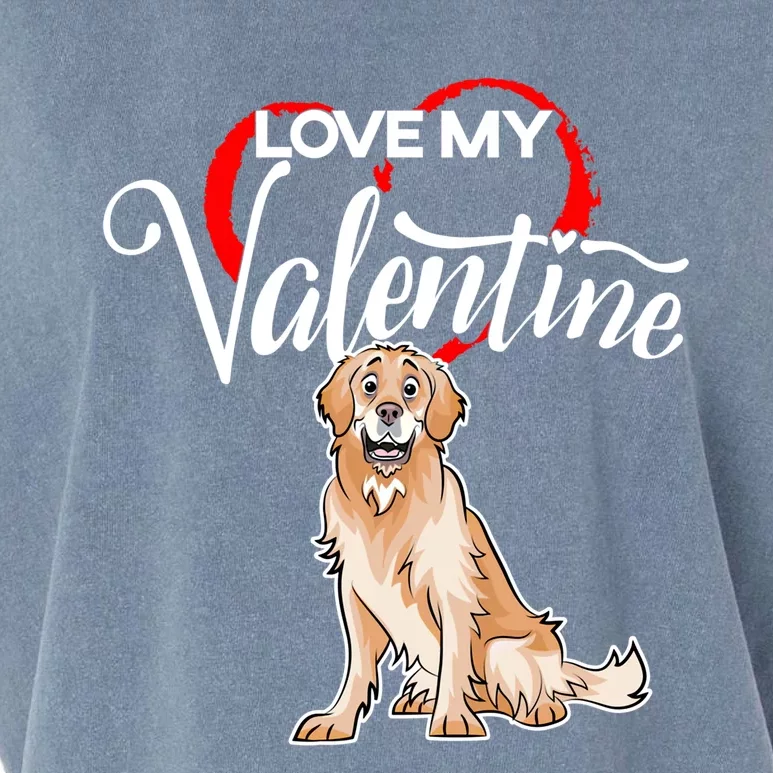 Love My Golden Retriever Dog Valentine's Day Gift Garment-Dyed Women's Muscle Tee