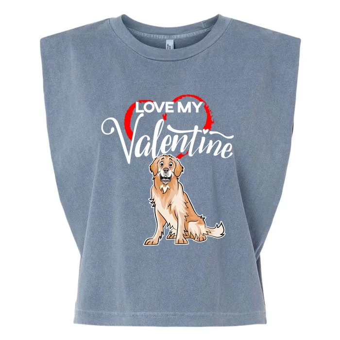 Love My Golden Retriever Dog Valentine's Day Gift Garment-Dyed Women's Muscle Tee