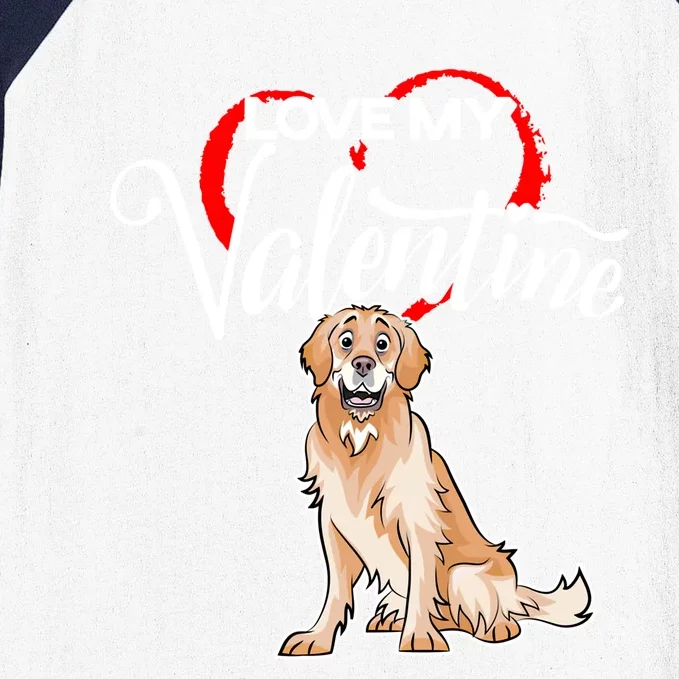 Love My Golden Retriever Dog Valentine's Day Gift Baseball Sleeve Shirt