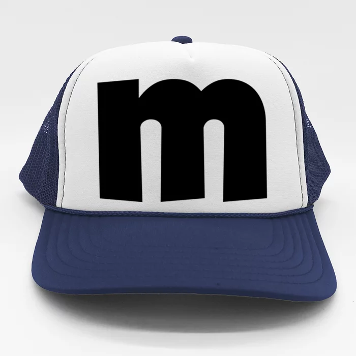 Letter M Groups Halloween Matching Team Easy Lazy Costume Trucker Hat