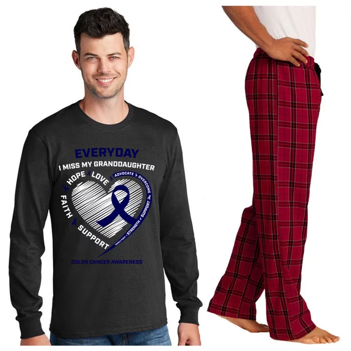 Loving Memory Granddaughter Colon Cancer Awareness Gift Long Sleeve Pajama Set