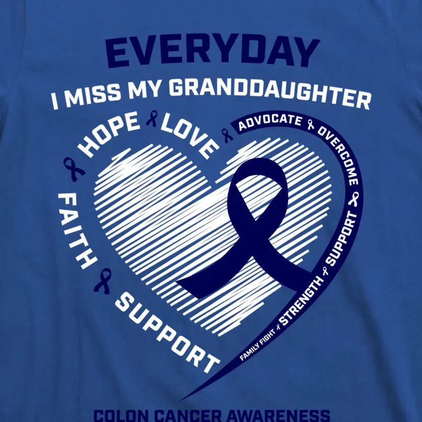 Loving Memory Granddaughter Colon Cancer Awareness Gift T-Shirt