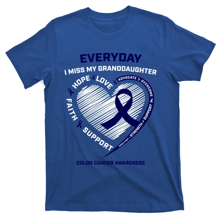 Loving Memory Granddaughter Colon Cancer Awareness Gift T-Shirt