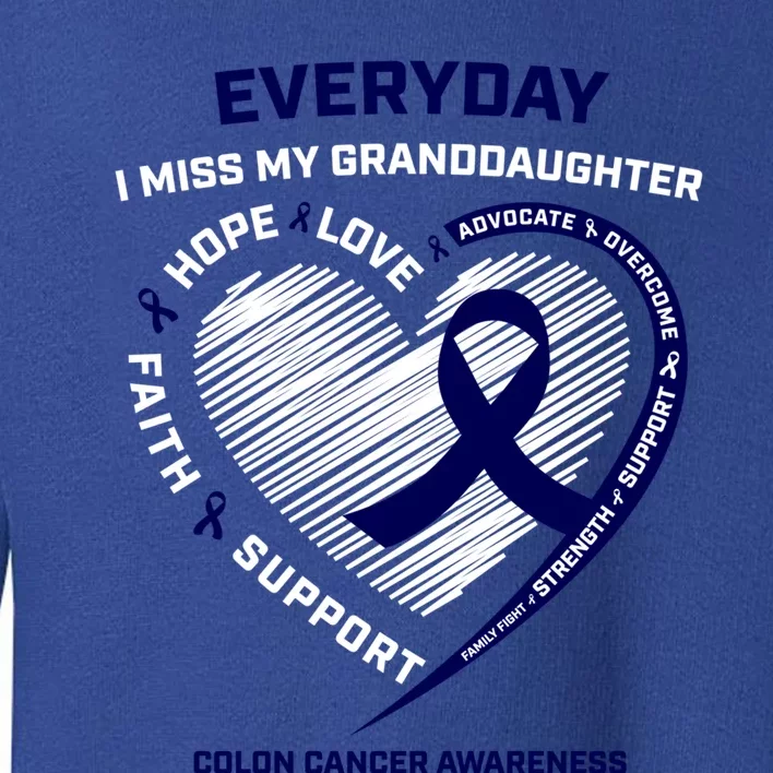 Loving Memory Granddaughter Colon Cancer Awareness Gift Toddler Sweatshirt