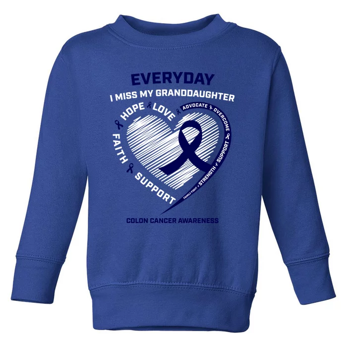 Loving Memory Granddaughter Colon Cancer Awareness Gift Toddler Sweatshirt