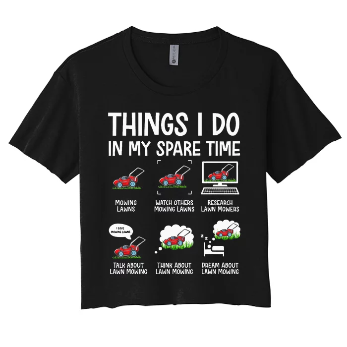 Lawn Mower Gifts For Landscapers Gardener Women's Crop Top Tee