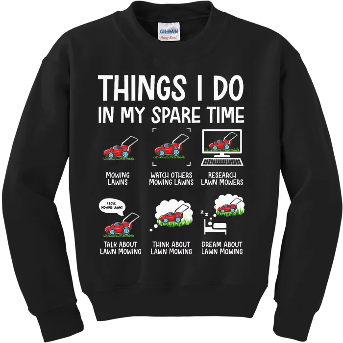 Lawn Mower Gifts For Landscapers Gardener Kids Sweatshirt