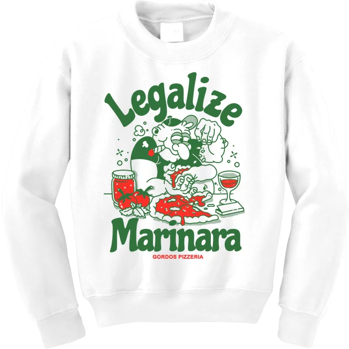 Legalize Marinara Gordos Pizzeria Kids Sweatshirt